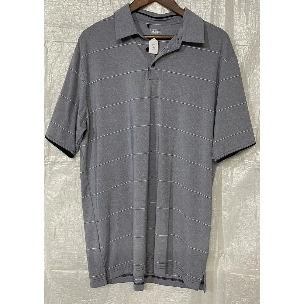 Adidas Men's Blue Gray Climalite Golf Polo Shirt‎ L